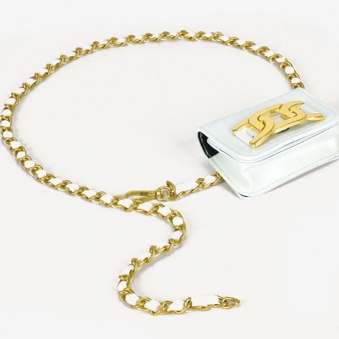 Túi Đeo Hông Hình Vuông Cỡ Nhỏ Phối Dây Đeo Sợi Xích Thời Trang Cho Nữ