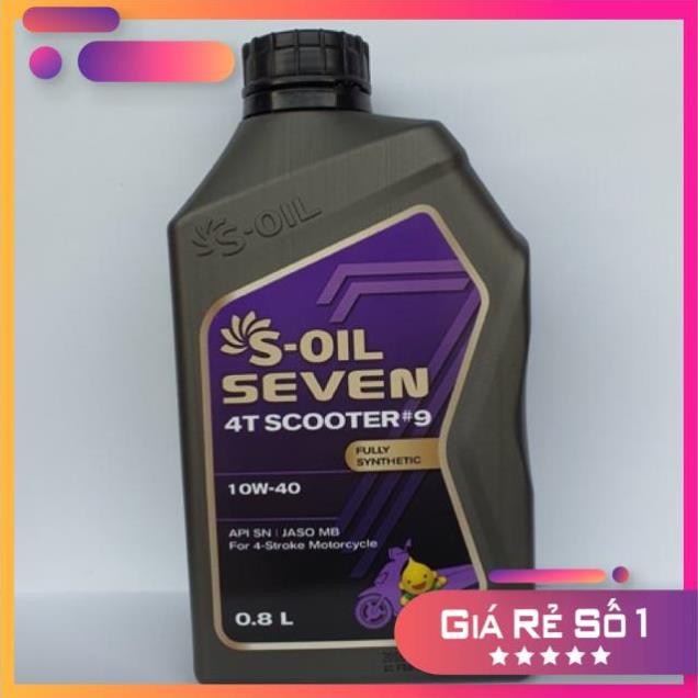 Dầu nhớt xe ga S OIL SCOOTER 10W40 0.8L, 1L, nhập khẩu chính hãng  - Hizuki