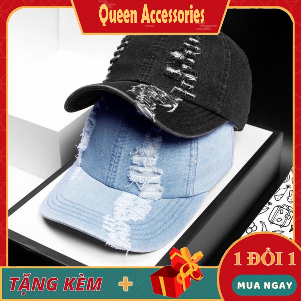 Mũ lưỡi trai Nón kết Jean chất xịn Rách 374 phong cách Ulzzang form unisex nam nữ