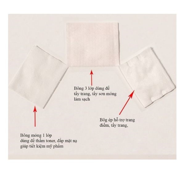 Bông Tẩy Trang Cotton Pads 3 lớp 222 miếng