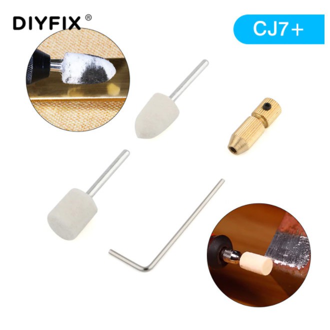 Bộ đầu bông tấy keo, đánh bóng kèm khớp nối bằng ĐỒNG (túi kèm 2 đầu bông) cho máy CJ7+