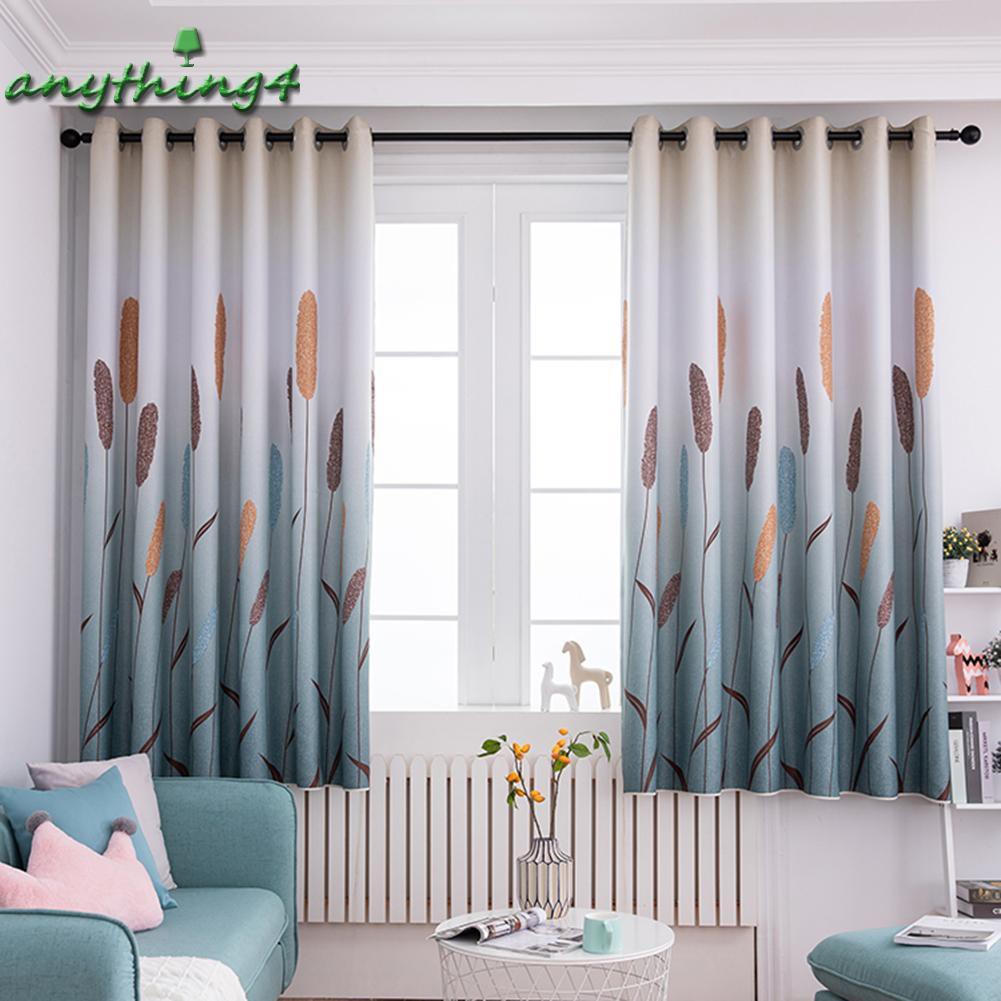 READY√ANY❀Reed Printing Polyester Window Blinds Drapes Living Room Blackout Curtains