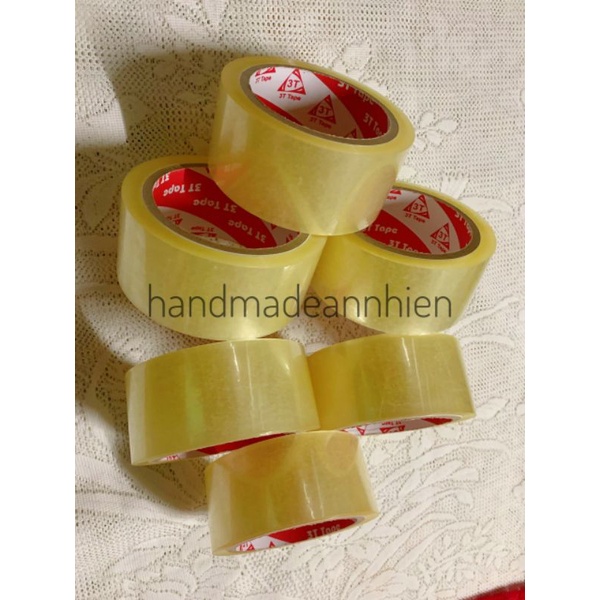 1 cuộn băng keo đóng thùng 100Yard - Băng keo trong/ đục để gói hàng