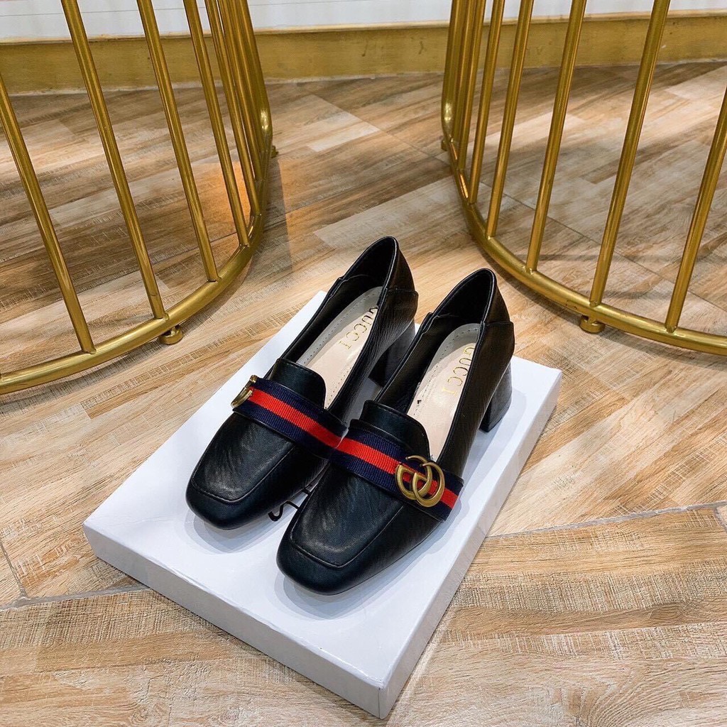 [ Ảnh Thật ] GIÀY CAO GÓT DA TRƠN GÓT TRỤ-HONASHOES | BigBuy360 - bigbuy360.vn