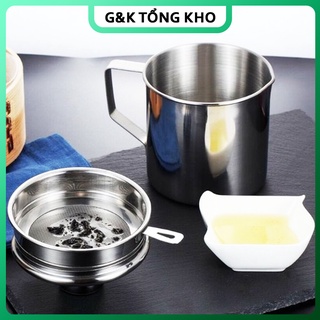[Dụng cụ]Ca Lọc Dầu Ăn Có Lưới Lọc Cặn bằng INOX 304. Bình Đựng Dầu chiên lọc cặn dung tích 1,2L