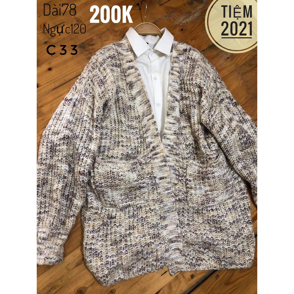 Áo khoác len,cardigan hàng 2hand hoạ tiết mã C33 hiệu URBANREVIVO