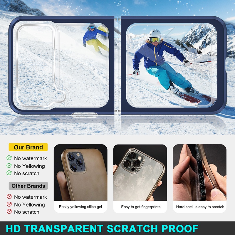 Samsung Galaxy Z Flip 3 Case Transparent Shockproof Acrylic Z Fold 3 Armor Cover