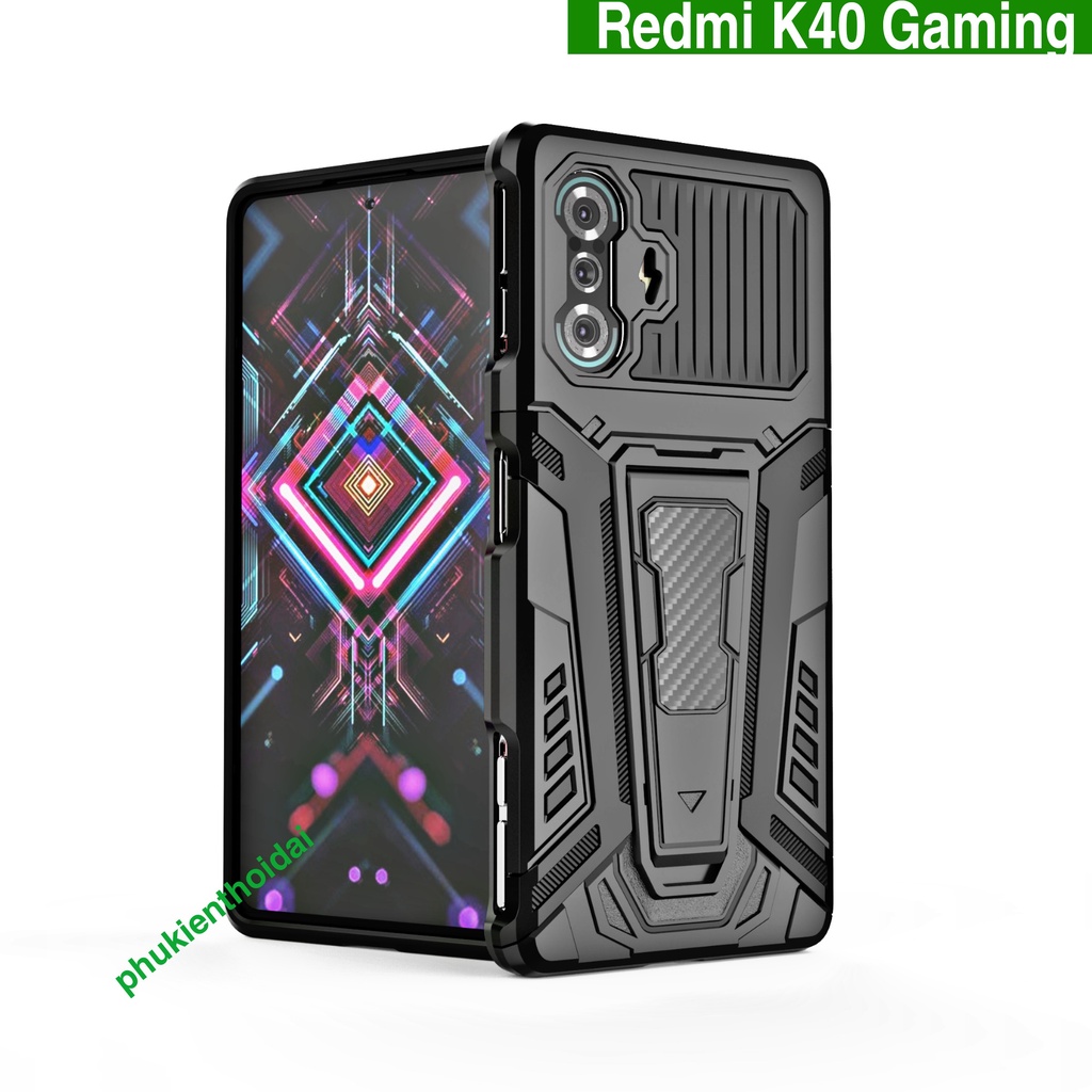 Ốp lưng IRON MAN PRO Redmi K40 Gaming chống sốc chống va đập mạnh giá đỡ điện thoại
