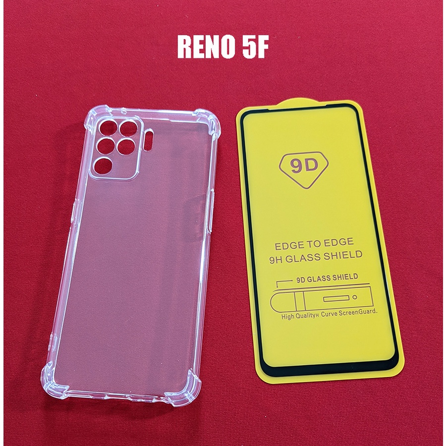 Bộ ốp lưng dẻo chống sốc kính cường lực full màn hình Oppo Reno 5F