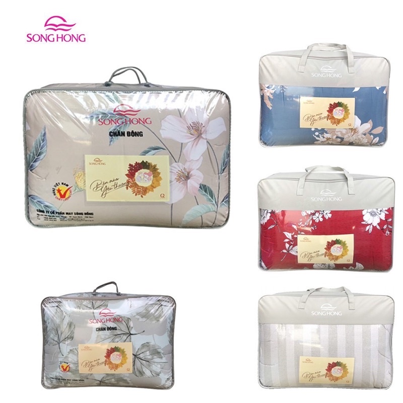 Chăn đông sông Hồng vải cotton 100% chính hãng( 2 mx2,2m )