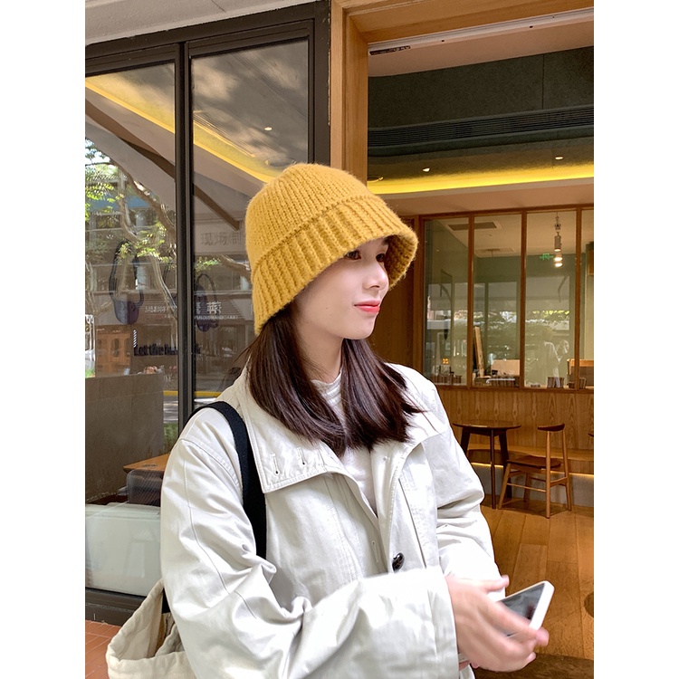 Mũ Bucket Len Dệt Kim Phong Cách Thời Trang Xuân Thu Hàn Quốc Dành Cho Nữ