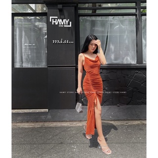 Đầm Dây Cổ Đỗ Rút Dây