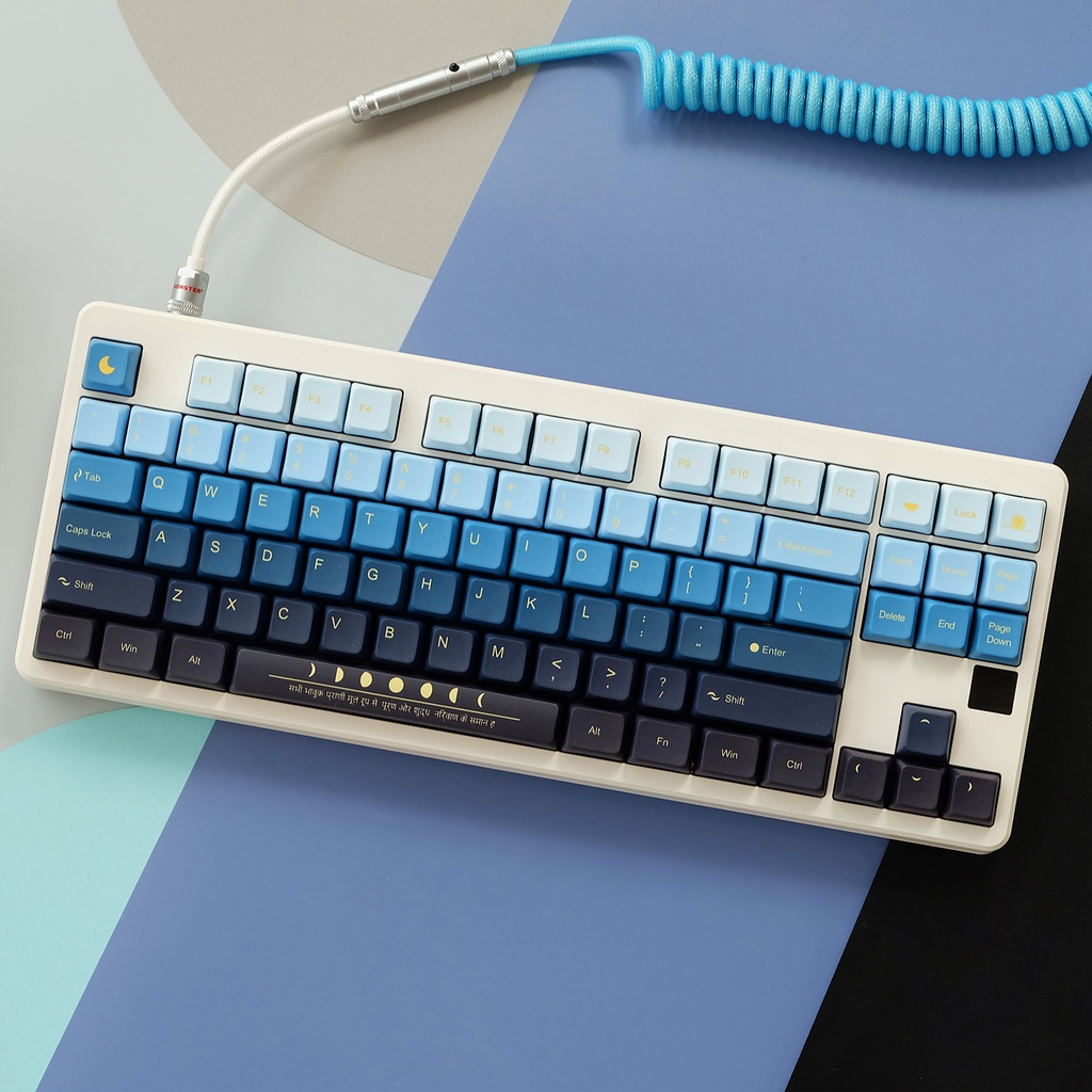Bộ Keycaps tùy chỉnh 123 Phím l Bộ Kit, Cấu hình XDA, PBT US ANSI Layout Keycaps, dành cho Công tắc Cherry MX Bàn phím cơ Moonrise