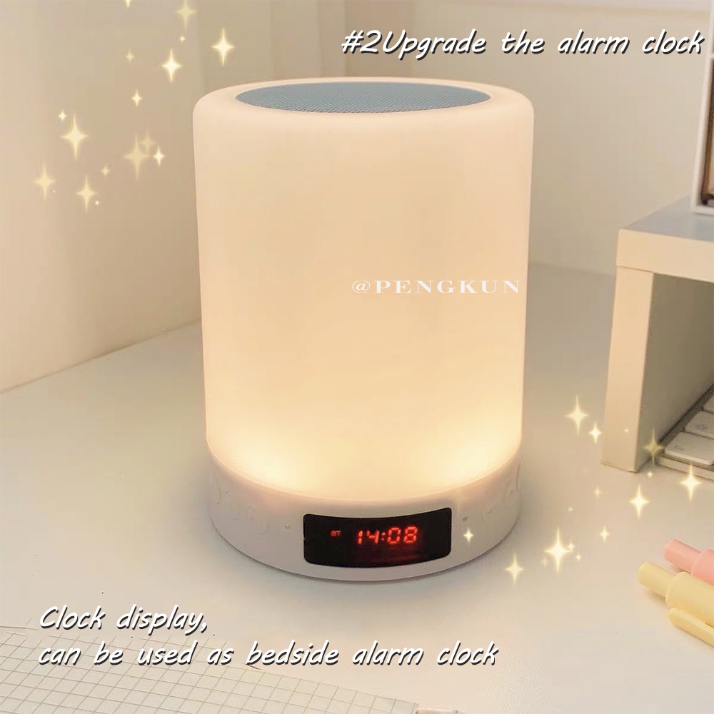 Loa Bluetooth Kiêm Đồng Hồ Báo Thức Không Dây Tích Hợp Đèn Ngủ Đa Năng