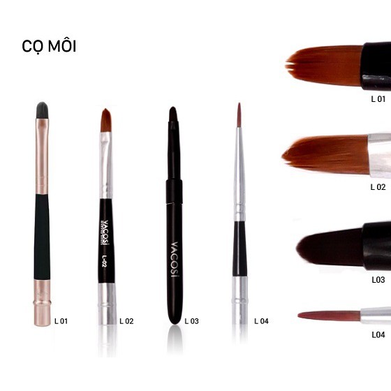 Cọ Trang Điểm Vacosi Makeup Brush Các Loại (Cọ Má, Mắt, Môi, Mũi ...)