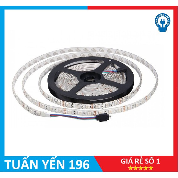 ⚡️Dây đèn led dán RGB phủ keo silicon chống thấm nước 12V - Dây dài 5M (không kèm nguồn)⚡️