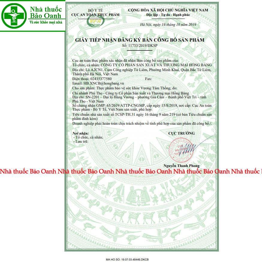 Vương Tâm Thống dạng lọ 180 viên tặng thêm 30 viên- Á Âu - Tốt cho tim mạch, ngăn ngừa nhồi máu cơ tim, đau thắt ngực