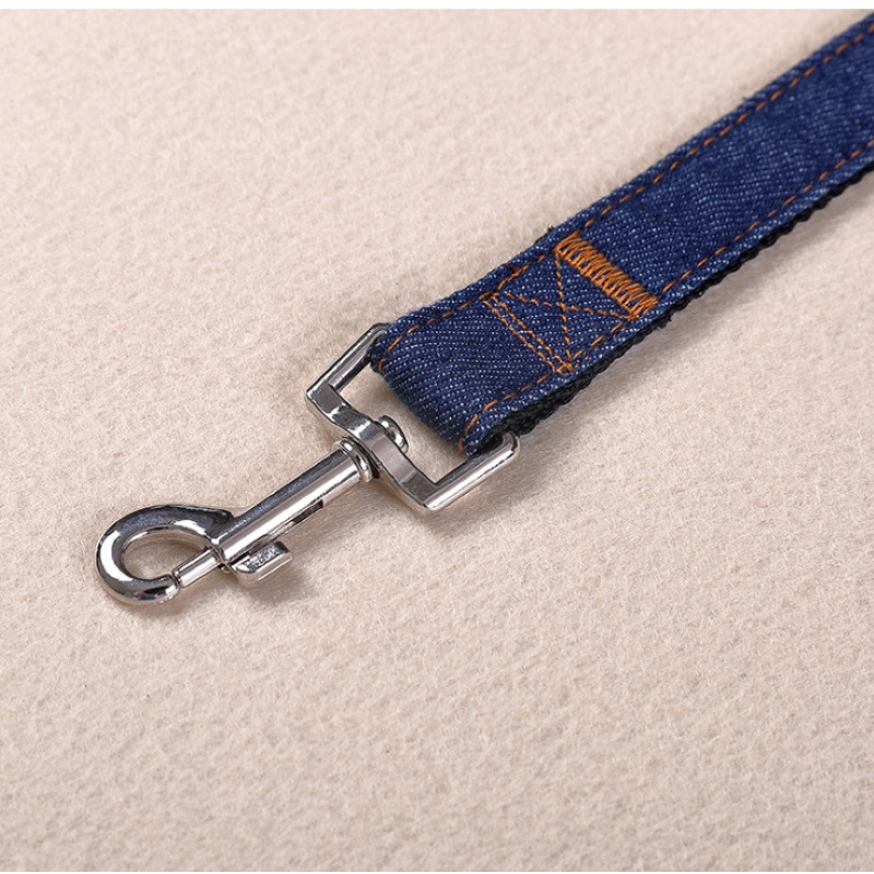 BỘ DÂY DẮT CHÓ KÈM YẾM BẰNG VẢI JEAN (KHÔNG CHỌN SIZE THEO SỐ KG Ạ)-  LOVE PETS SHOP