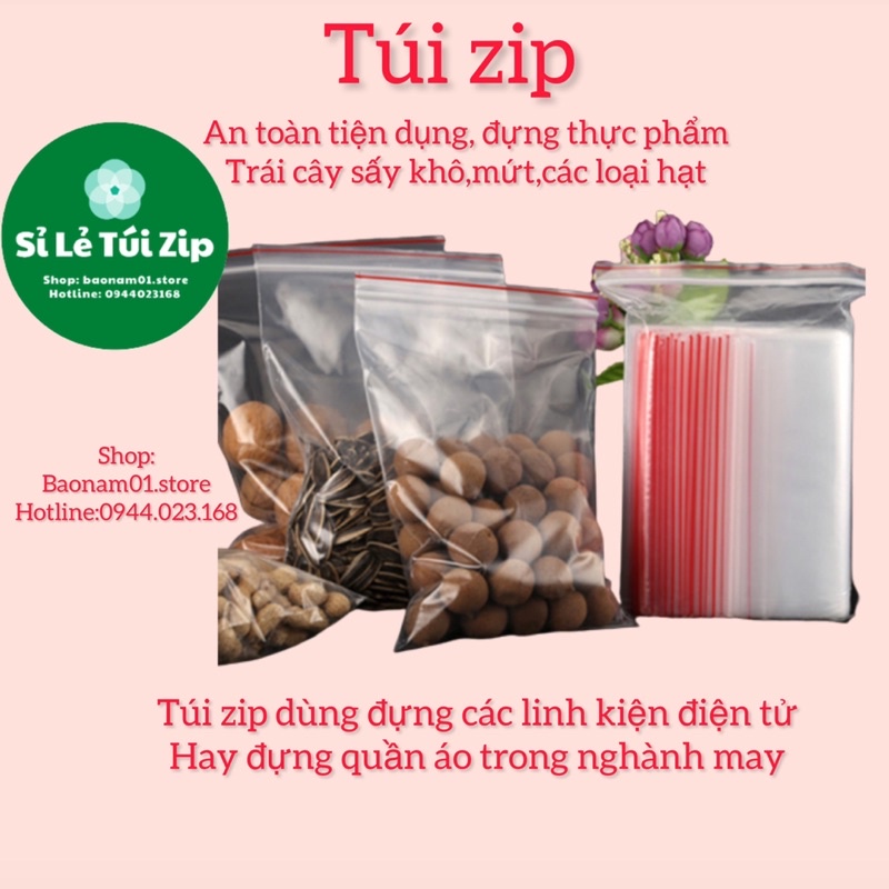 Túi zip chỉ đỏ,túi giấy, zip bạc cao cấp tiện lợi Đủ Kích Thước,khối lượng 100 g