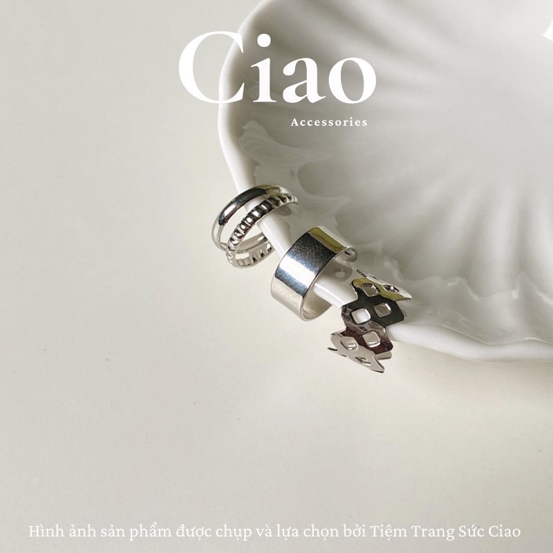 [BEST SELLER] Set 3 khuyên kẹp vành/ kẹp vành tai thiết kế trendy mã 12 Ciao accessories