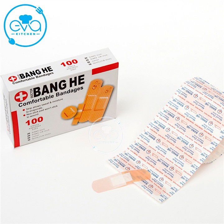 Hộp 100 Miếng Băng Keo Cá Nhân Dán Vết Thương 4 Size Tiện Lợi  Comfortable Bandages