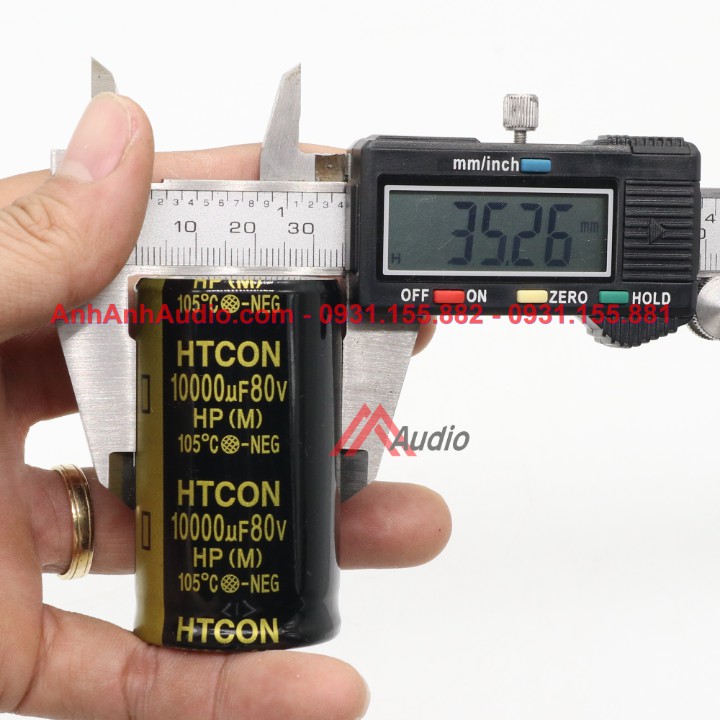 Tụ Amply 10000 80v 35x60mm HTCON hoặc PTCON hàng bao sài