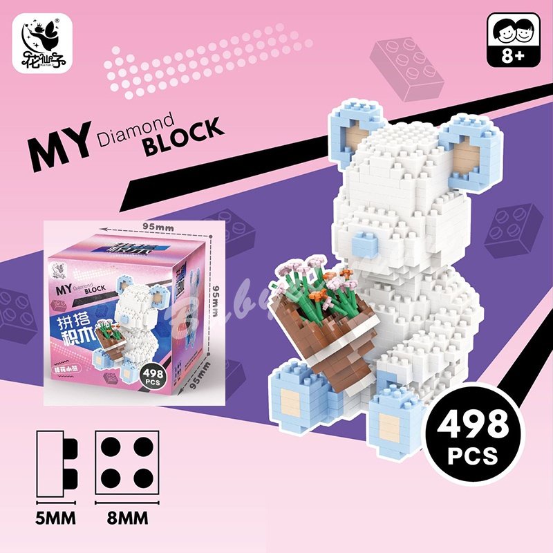 Bộ Đồ Chơi Lắp Ráp Mô Hình Chú Gấu Nhỏ Bằng Nano Độc Đáo DIY