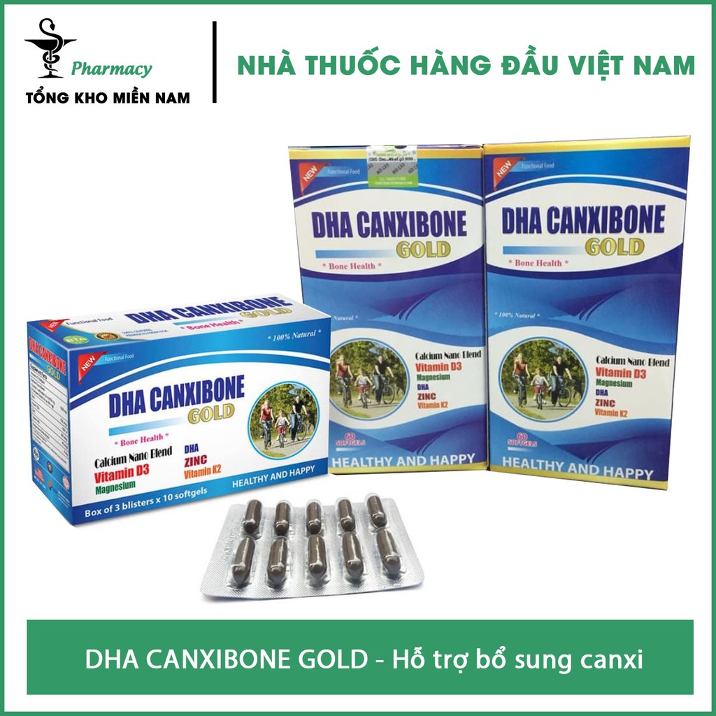 Viên Uống DHA CANXIBONE GOLD - Bổ sung sự thiếu hụt Canxi, Vitamin D3 - Tổng Kho MiềnNam