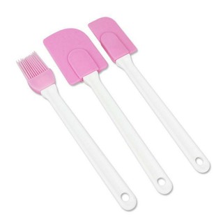 Bộ 3 chổi phới silicon spatula hồng (DC 18)
