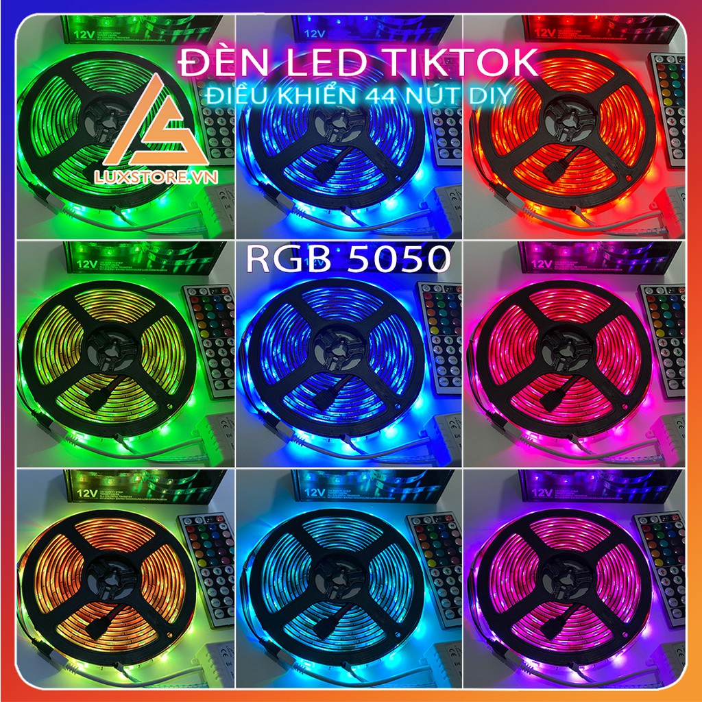 ĐÈN LED TIKTOK, ĐÈN LED TRANG TRÍ CUỘN 5M RGB DÁN TƯỜNG TRANG TRÍ DECOR PHÒNG NGỦ, BACKGROUND QUAY VIDEO TIKTOK LUXSTORE