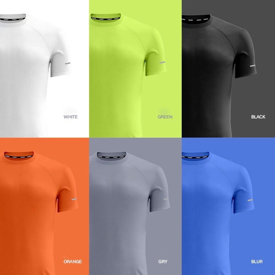 Áo phông nam cổ tròn cộc tay  - áo thun unisex Thể thao CO GIÃN  - Màu: Trắng - Ghi - Đen - cam - xanh - Giisel