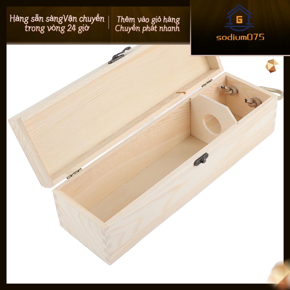 Sodium075 Một chai rượu vang đỏ Hộp đựng bằng gỗ