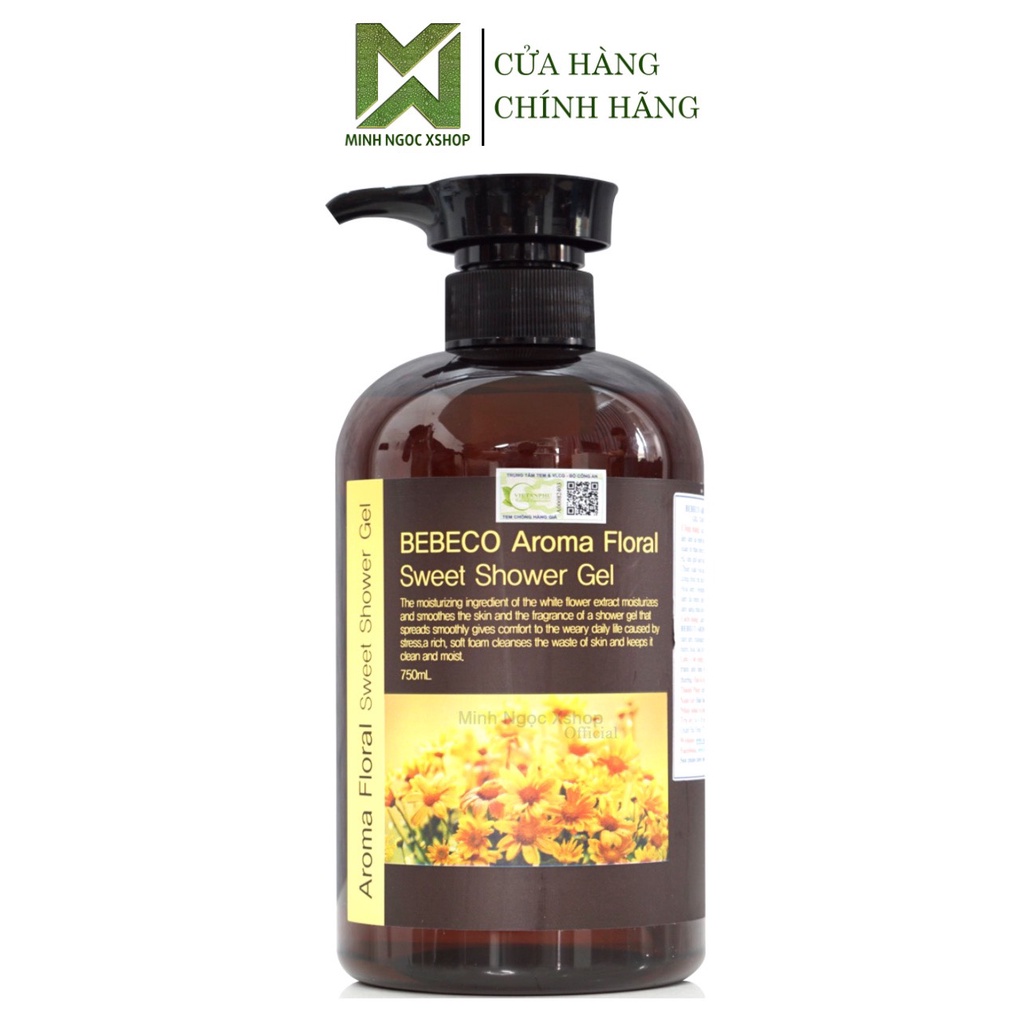 Sữa tắm trắng da hương nước hoa BEBECO Aroma Floral 750ML | BEBECO cao cấp Hàn Quốc