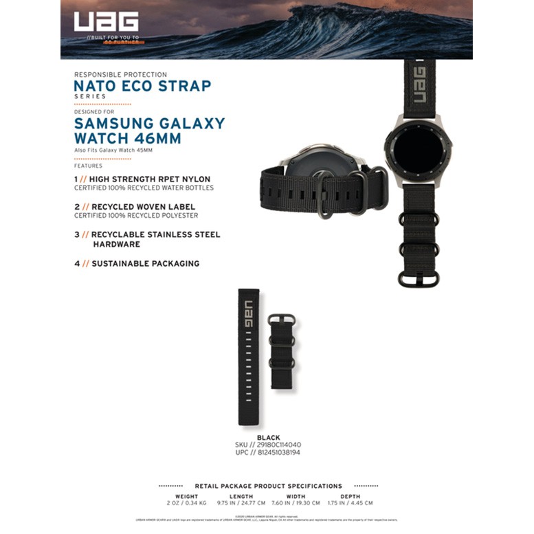 Dây đeo dành cho Samsung Galaxy Watch 46mm UAG NATO Eco Series