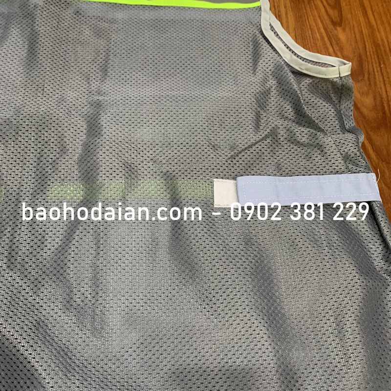 Áo ghi lê kỹ sư phản quang phối lưới màu xám môn 1 kéo 4 túi hộp