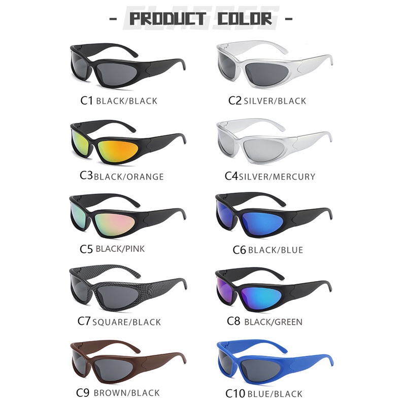 Kính Mát Gọng Vuông Phong Cách Thể Thao Thời Trang Cho Nam Nữ