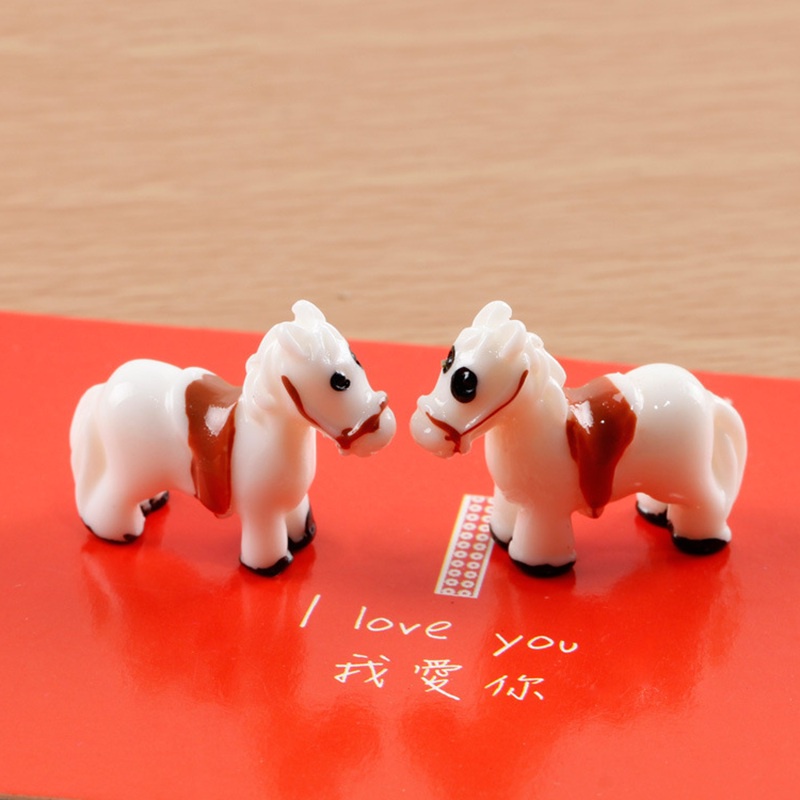 Set 5 Ngựa Trắng Mini Trang Trí Vườn Nhà