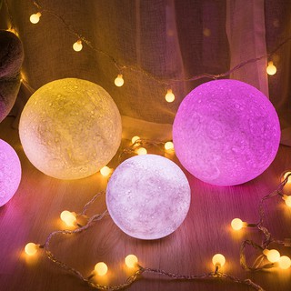 Đèn ngủ nghệ thuật hình quả cầu độc đáo đổi 16 màu điều khiển blutooth từ xa (tặng giá đỡ bằng gỗ)