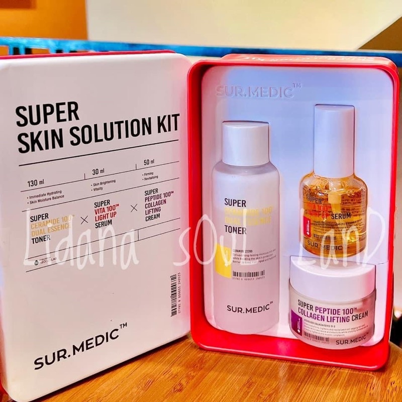 Set dưỡng tái tạo, phục hồi trẻ hoá làn da, cấp ẩm chuyên sâu Sur Medic Super Skin Solution Kit