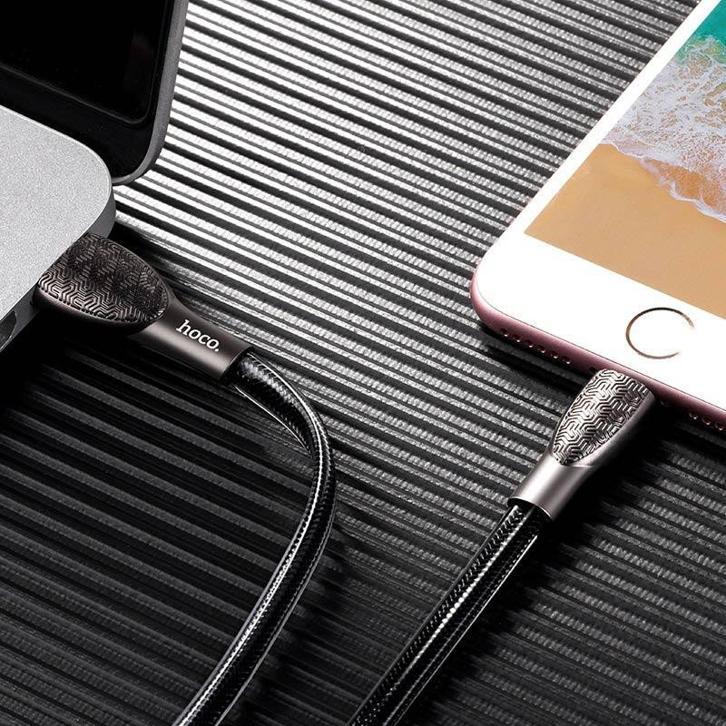 Cáp sạc nhanh và truyền dữ liệu Hoco U52 Bright cổng microUSB 2.4A dài 1.2M (3 màu)