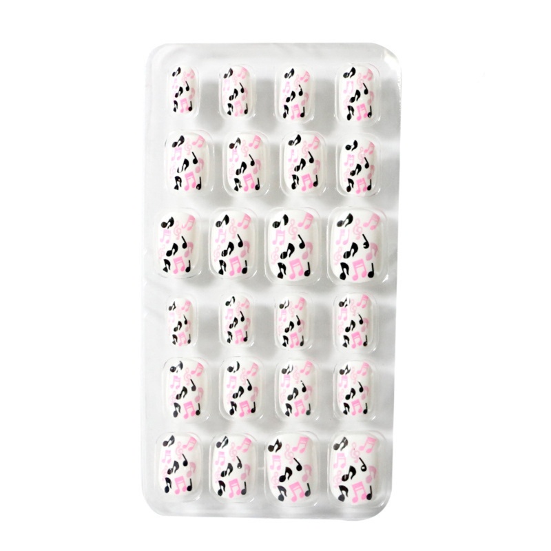 Bộ Móng Tay Giả Ngắn Màu Hồng Kẹo Che Phủ Toàn Diện Cho Bé Gái