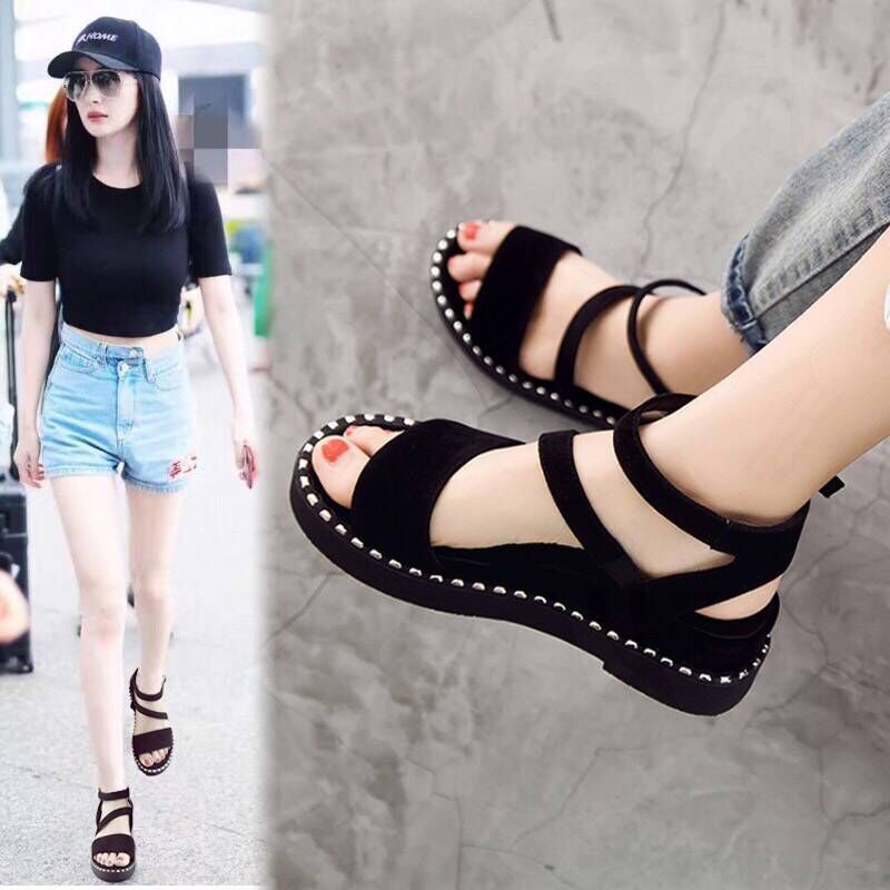 Giày Sandal Đế Xuồng Thời Trang Cho Nữ Sinh