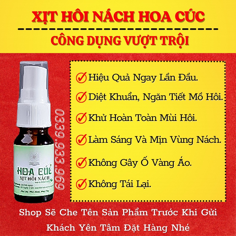 Xịt Hôi Nách Hoa Cúc Chính Hãng - Khử Mùi Hôi Nách - Ngăn Tiết Mồ Hôi - Giảm Thâm 10ml