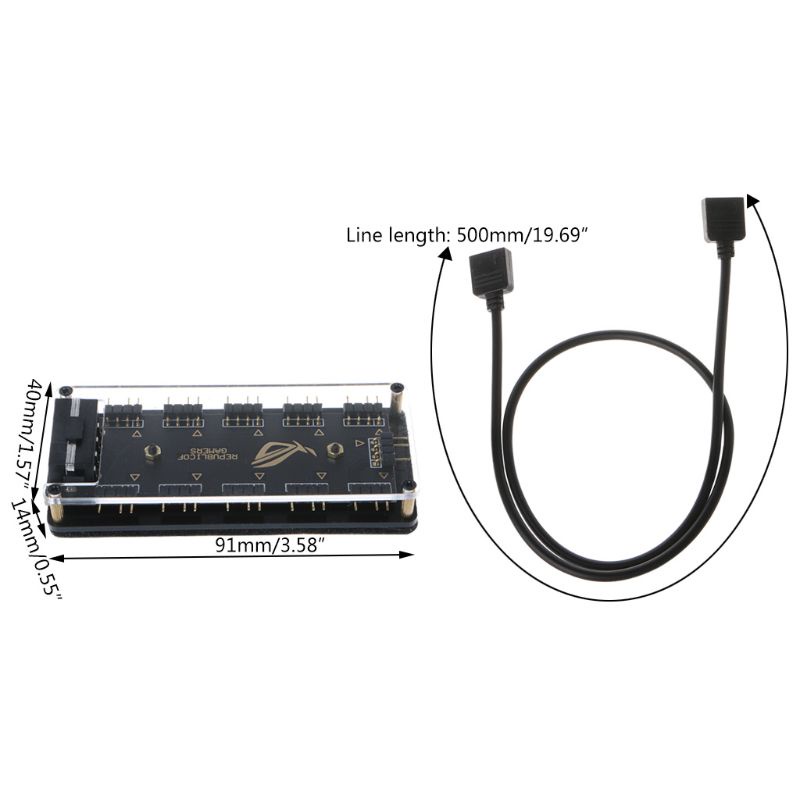 Rx Dây Cáp Chia Cổng 5v 3-pin Rgb 10 Cổng Sata 3pin Cho Gigabyte Msi A Sus Asrock Led