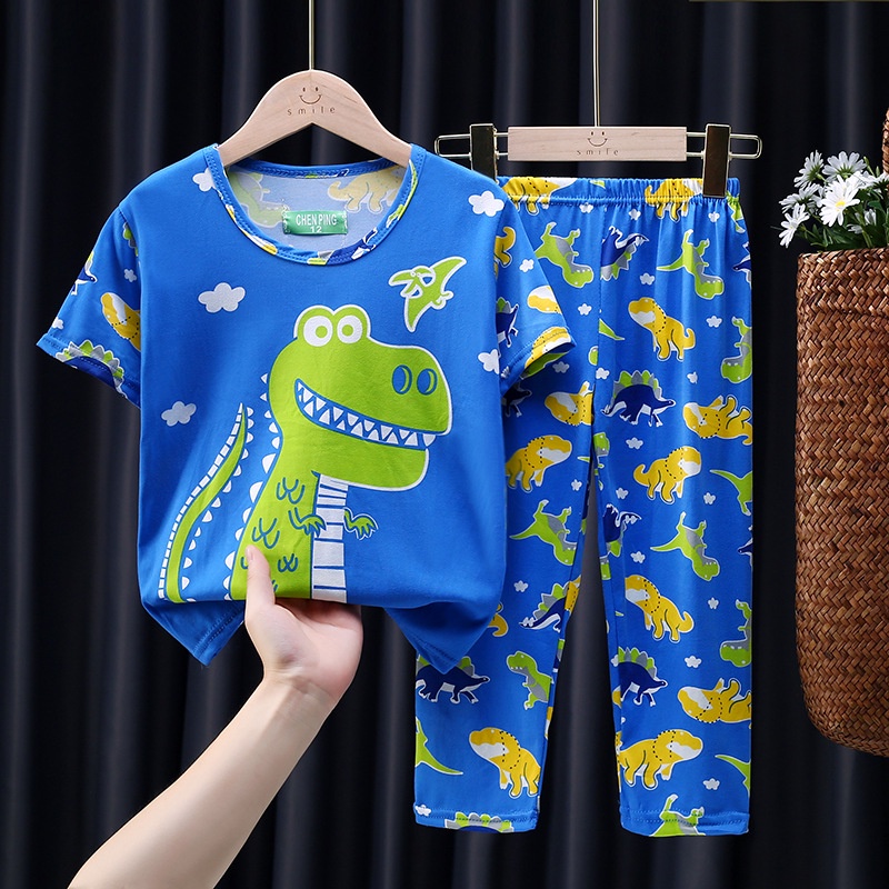 Bộ đồ ngủ tay ngắn vải mỏng thoải mái dễ thương cho trẻ nhỏ