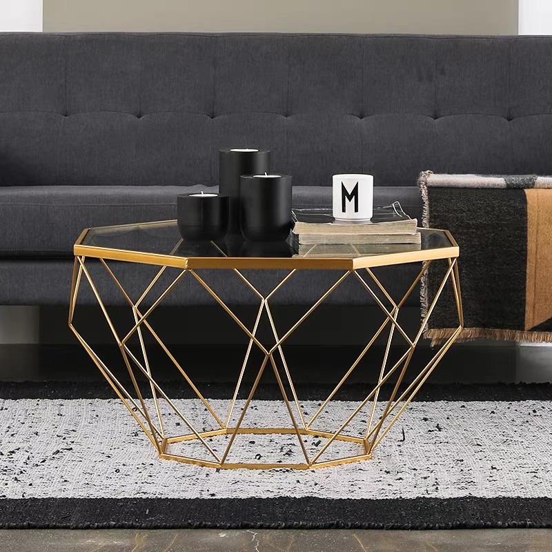 Bàn trà sofa trang trí nhỏ khung sắt Kim Cương chắc chắn hiện đại giá xưởng Trường Mai Sài Gòn