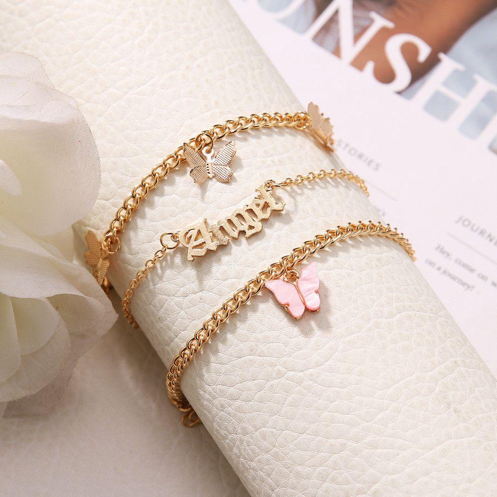 JUNE Set 3 Lắc Chân Bohemian Hình Bướm