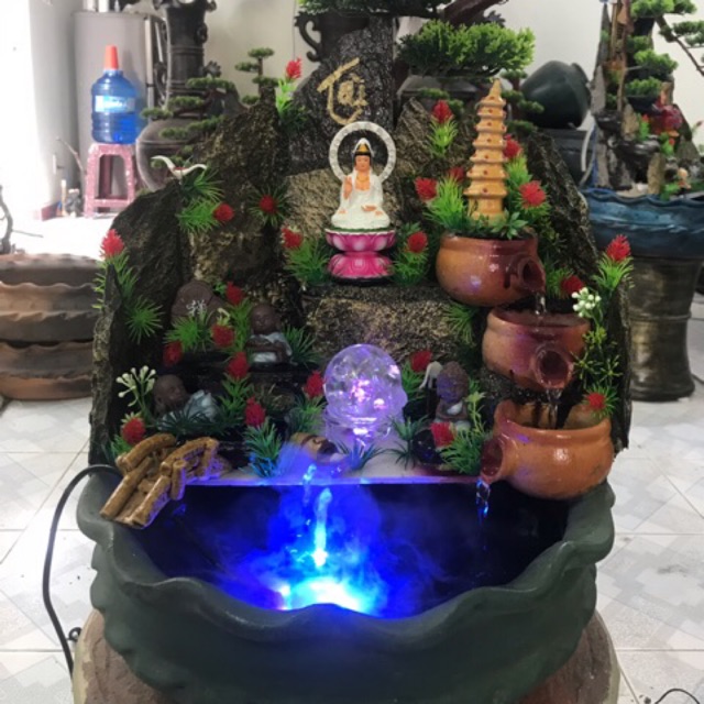 Thác nước để bàn Mẹ QUAN ÂM Ngồi - Tiểu cảnh, non bộ, bonsai, thuỷ sinh bán cạn, bể cá, trồng cây