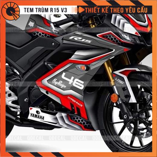 Tem trùm R15V3 decal 3 lớp Robotic chọn màu thoải mái thiết kế theo yêu cầu