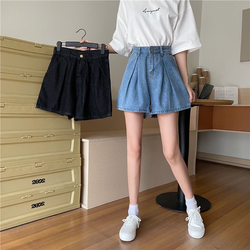 Quần Short denim Ống Rộng Thời Trang Xuân Hè Dành Cho Nữ